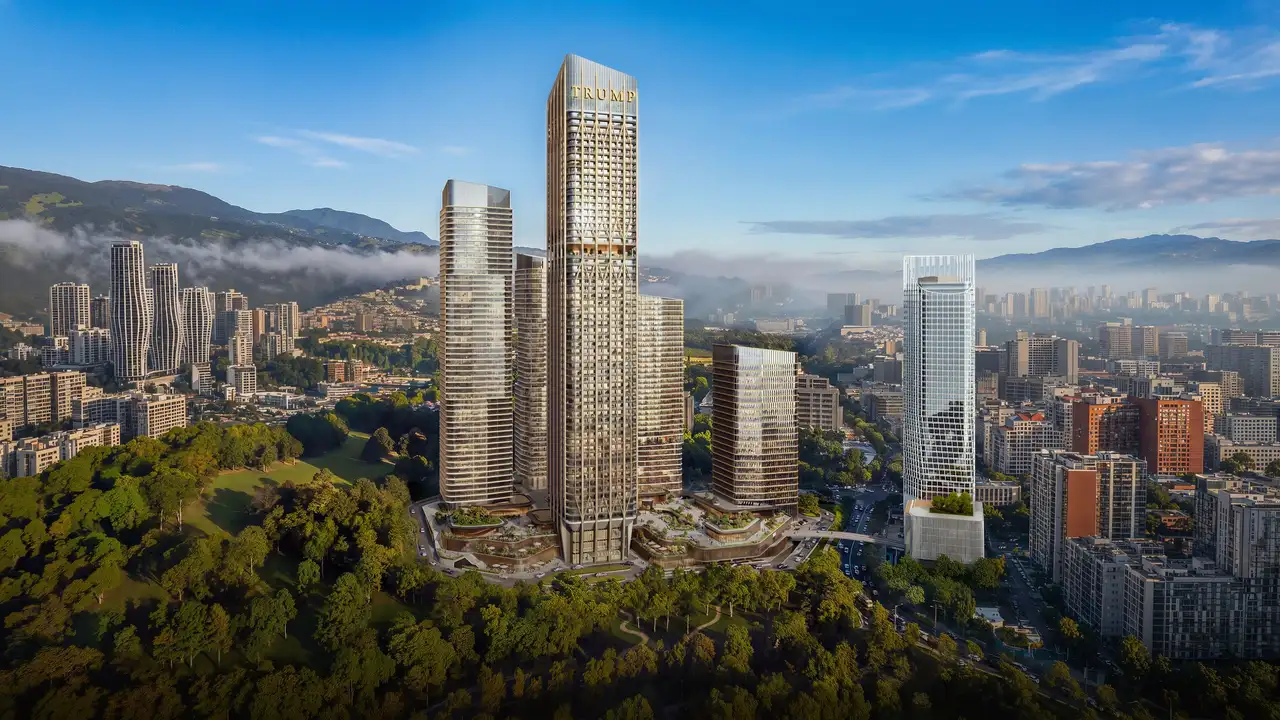 Trump Tower Tbilisi над Центральным парком, утренний туман над Тбилиси — визуализация застройщика
